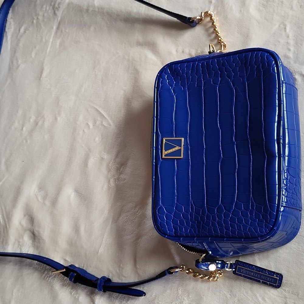 Victoria's Secret blue croc crossbody bag small